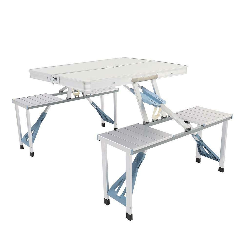 Amazon.com: M-K Aluminum Folding Camping Picnic Table with 4 Bench